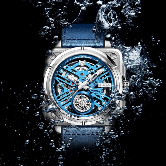 Automatic Mechanical Watch Skeleton Stainless 50M Waterproof - Picture 6 of 8